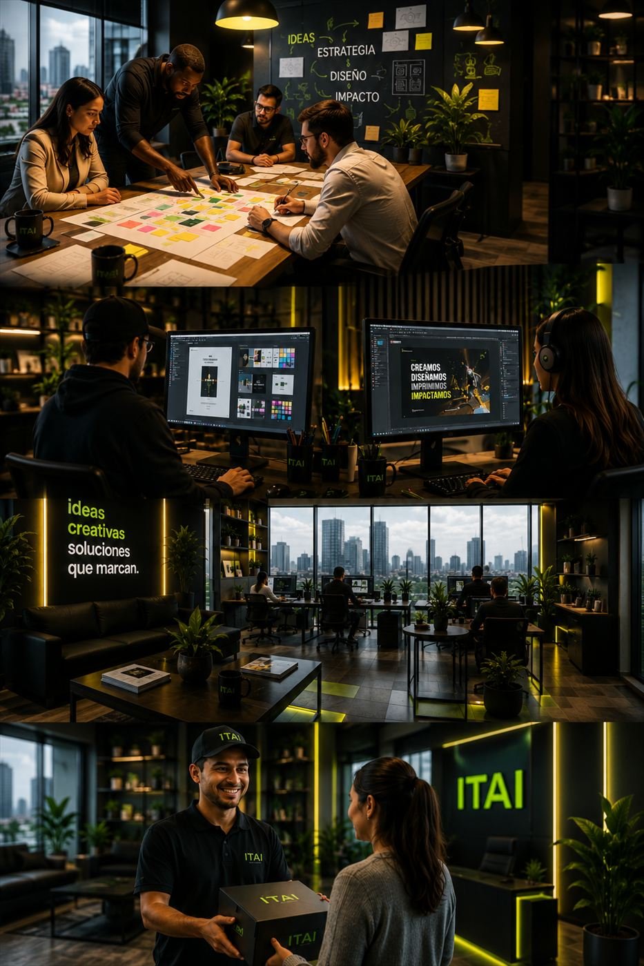 Proceso creativo de ITAINEX: brainstorming, diseño, oficina y entrega del proyecto