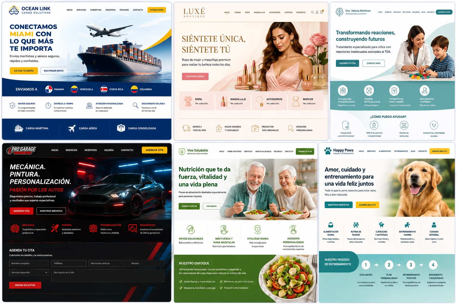 Landing pages para negocios y servicios (imagen conceptual)